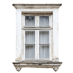 Aufkleber - Old white window isolated on white background