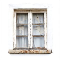 Aufkleber - Old white window isolated on white background