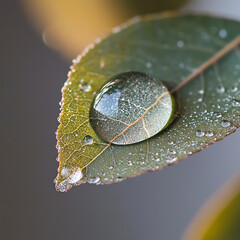 Aufkleber - Dew drop on a leaf