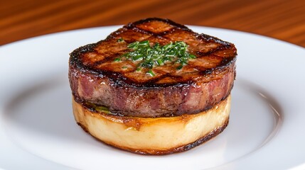 Sticker - Grilled Steak with Herb Butter on Toasted Bread