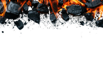 Wall Mural - png burning coals and flames fire background outdoors.