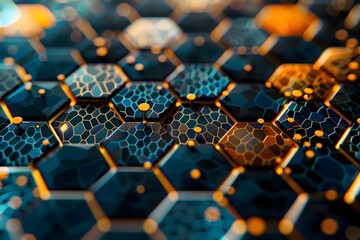 Poster - Intricate Hexagonal Patterns with Vibrant Colors and Textures
