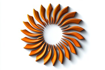 Aufkleber - Flat 2D illustration of the sun with bright rays, capturing the essence of heat in a clean design on a white background, symbolizing warmth and clarity