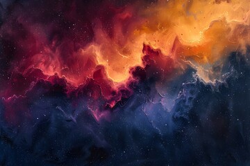 Poster - Cosmic Dreamscape: A Vivid Abstract Representation of the Universe