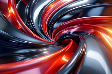 Poster - Dynamic Swirl of Metallic Colors in a Hypnotic Spiral