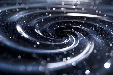 Poster - Mesmerizing Swirl of Cosmic Particles in a Dark Abyss
