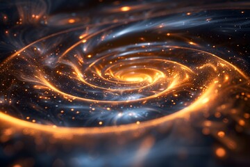 Poster - Cosmic Swirl of Light and Energy in a Mystical Galaxy
