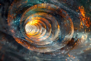 Poster - A Mesmerizing Journey Through a Colorful Spiral Tunnel