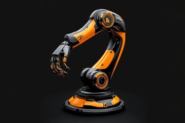 Aufkleber - Minimalist line art of a robotic arm, capturing the simplicity and functionality of industrial automation, symbolizing precision and efficiency