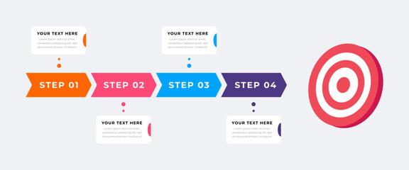 Wall Mural - Timeline Infographic with Target