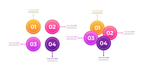 Aufkleber - Circular Infographic, 4-Step Process
