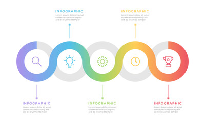 Aufkleber - Circular Process Infographic with 5 Steps