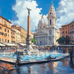 Aufkleber - Piazza navona rome italy