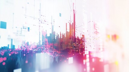 Poster - A captivating abstract illustration of a stock market environment, featuring glowing lines and digital motifs that represent trading activities.