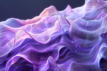 Poster - Ethereal Waves of Color: A Mesmerizing Display of Purple and Blue Fluidity