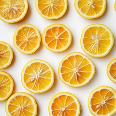 Poster - Slices of lemon on a white background