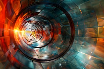 Poster - A Vibrant Journey Through a Colorful Abstract Tunnel