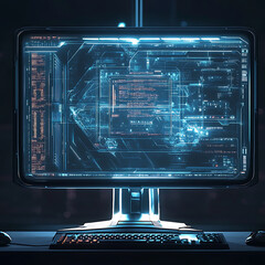 Aufkleber - Modern digital computer screen