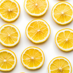 Poster - Slices of lemon on a white background