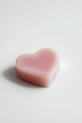 Aufkleber - High-angle shot of a heart-shaped soap bar on a clean white background, perfect for Valentine s Day, 4K resolution