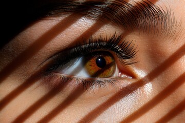Poster - Hyper-realistic close-up of a suspectâ€™s face with intense shadows and fine details capturing nervousness and unease, symbolizing authenticity and suspense