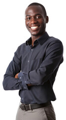 Poster - PNG Black man in casual business outfit portrait smile confidence.