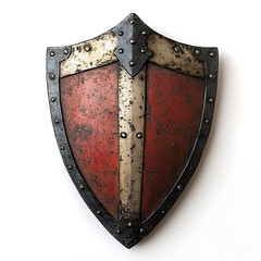 Aufkleber - Medieval riveted shield on white background 