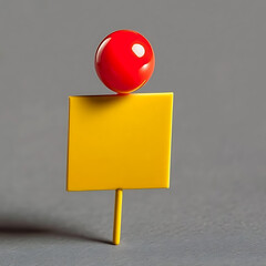 Poster - Gelber merkzettel mit rotem pin