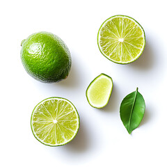 Aufkleber - Lime with section on a white background