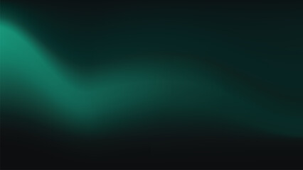 Wall Mural - dark emerald green gradient background with glowing light wave design. vector illustration