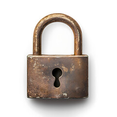 Leinwandbilder - Padlock isolated on white background lockdown concept