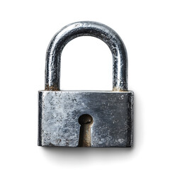 Leinwandbilder - Padlock isolated on white background lockdown concept