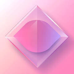 Poster - Abstract geometric shapes square frosted glass texture overlay on pink gradient circle isolated on white in modern style for background banner name card credit card 