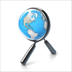 Poster - Global searching icon on white background