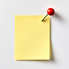 Poster - Blank yellow sticky note with thumbtack