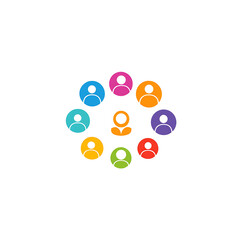 Aufkleber - Community icon social network logo template