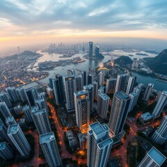 Royalty high quality free stock image panoramic view of nga bay city hau giang province viet nam from above Condominium  