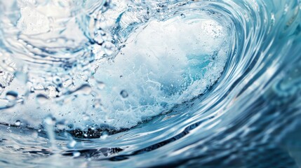 Poster - Blue water in a swirling wave motion Close-up photo with clean background
