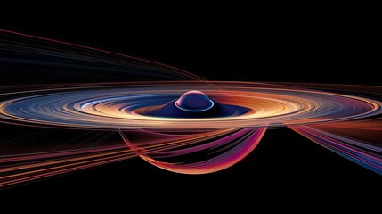 Dynamic illustration of magnetic fields with glowing paths illustrating force interactions in darkness.