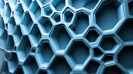 Abstract Blue Hexagon Pattern.