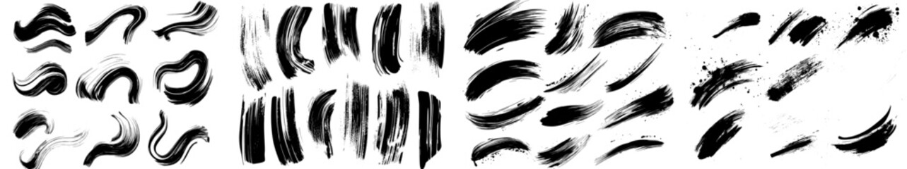 Poster - brushes, strokes, and lines made of black paint with ink. a dirty design element for an artistic pro