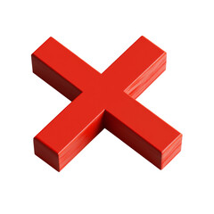 Poster - red 3d cross mark isolated png