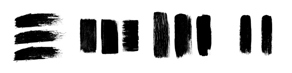 Poster - handmade creative ink brush strokes isolated on a white background