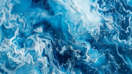 Poster - Swirling blue water with waves forming intricate patterns Close-up photo with clean background