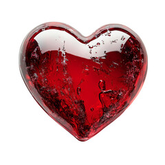 Poster - Red glass heart isolated png
