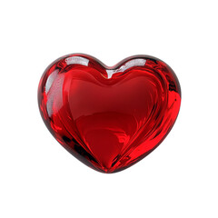 Poster - Red glass heart isolated png