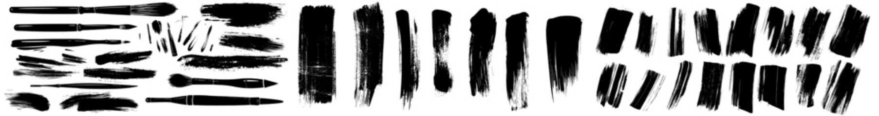 Poster - brush strokes with ink splashes. high quality texture collection. grunge elements for social media a