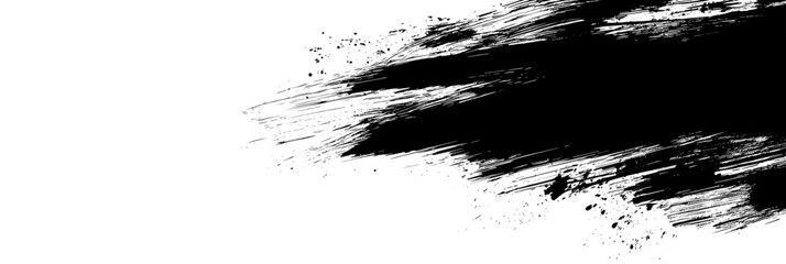 Poster - modern brushstrokes . distressed banner . black isolated paintbrush collection . modern texturized s