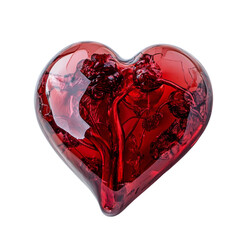 Poster - Red glass heart isolated png