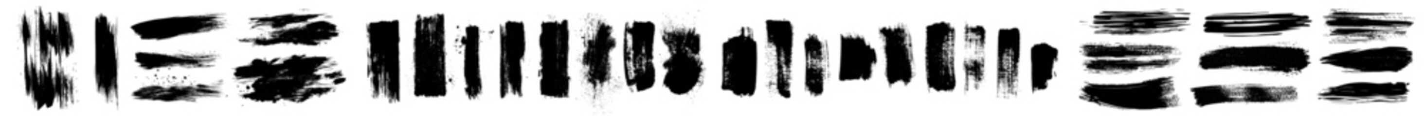 Poster - modern straight line brush strokes. hand-drawn black stripes, smears. chinese or japanese calligraph